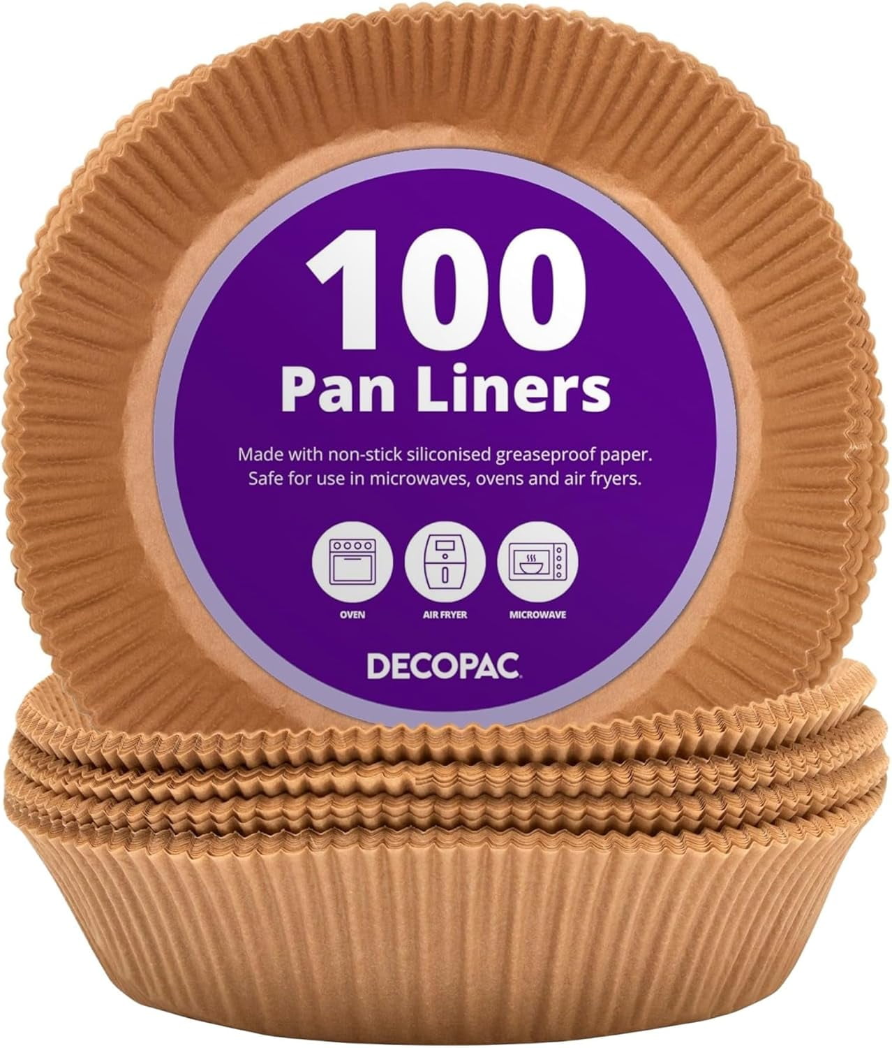JJEAN-7" Cake Pan Liners, 100 Pack, Non-Stick Siliconized Greaseproof Paper, Round Baking Liner for Cakes and Pies, Parchment Paper Round Air Fryer Liner