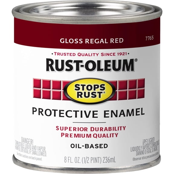 JJEAN-7765730 Stops Rust Brush On Paint, Half Pint, Gloss Regal Red