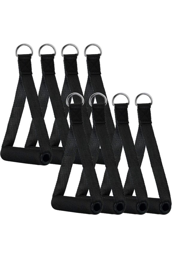 -8 Pcs Gym Exercise Handles Replacement Cable Machine Attachments for Home Gym Equipment Pulley System Resistance Bands, Strength Trainer, Heavy Duty Workout Handles