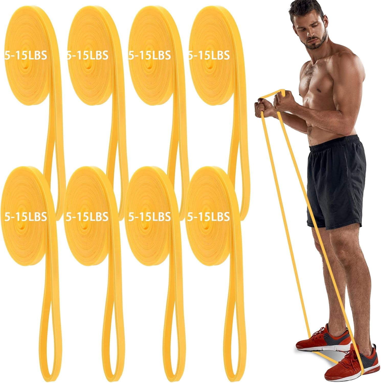 JJEAN-8 Pcs Resistance Bands Pull up Bands Pull up Assistance Bands Exercise Workout Bands for Working Out Muscle Training Physical Therapy Muscle Training Men and Women