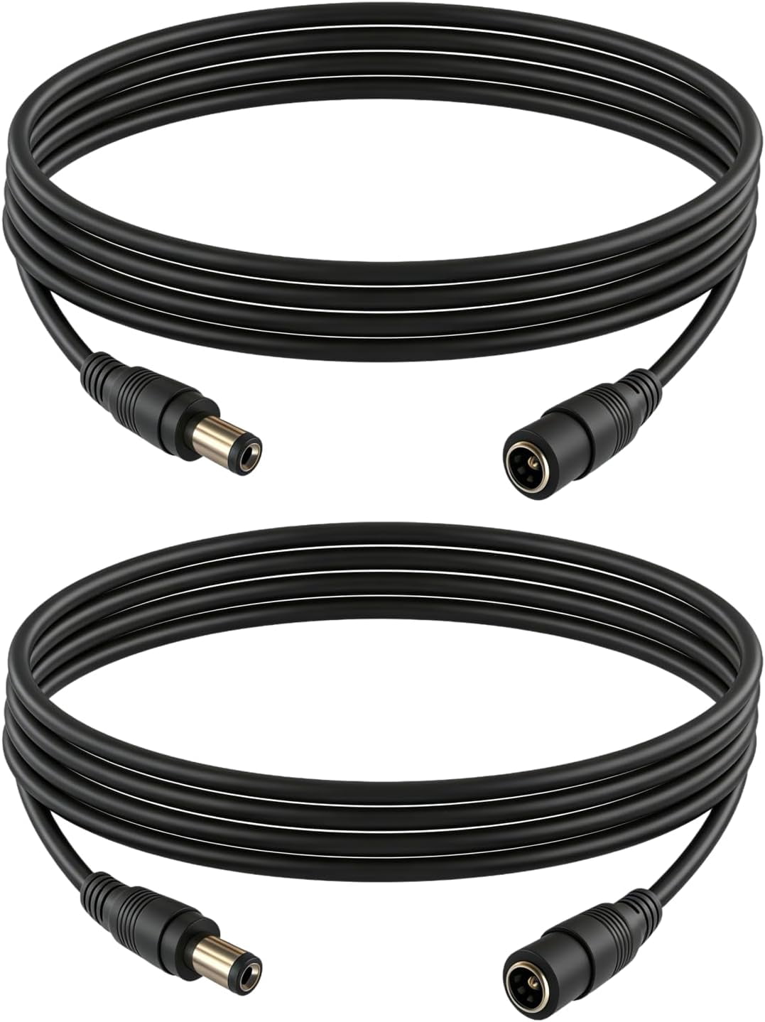 JJEAN-9.8FT 12V DC Extension Cable 5.5x2.1mm Male to Female DC Connector (Black) for Monitoring LED Strip Lights Cameras Routers 2 PCS