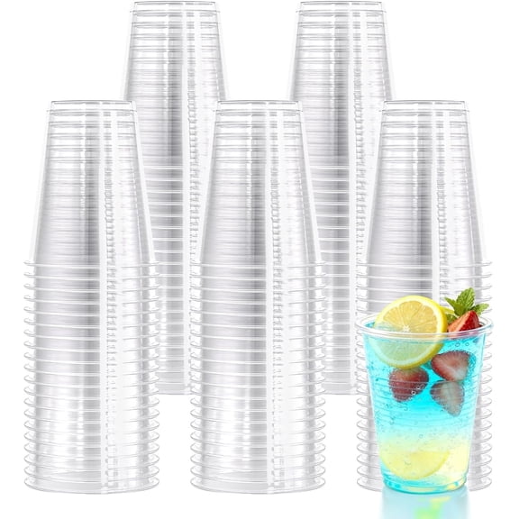 JJEAN-9 oz Plastic Cups,504 pack-Clear Disposable Drinking Cups, Water Cups for Cold beveragesPlastic Clear Cups for Party, Graduation, Travel, Holiday, Events, Birthday