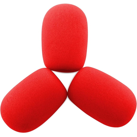 JJEAN-A40 TR Pop Filter Replacement for Astro A20 A30 A40 A50 A40TR Gaming Headset Microphone Red Foam Windscreen Mic Cover, 3-Pack