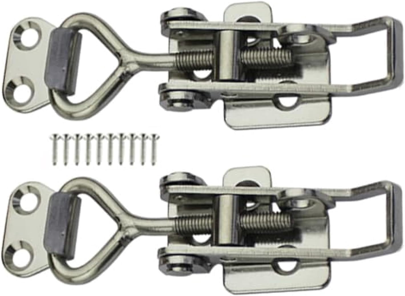 JJEAN-Adjustable Buckle Cabinet Boxes Lever Handle Toggle Catch Latch Lock with Screws,2 Pcs (3S,Range:126-148mm)