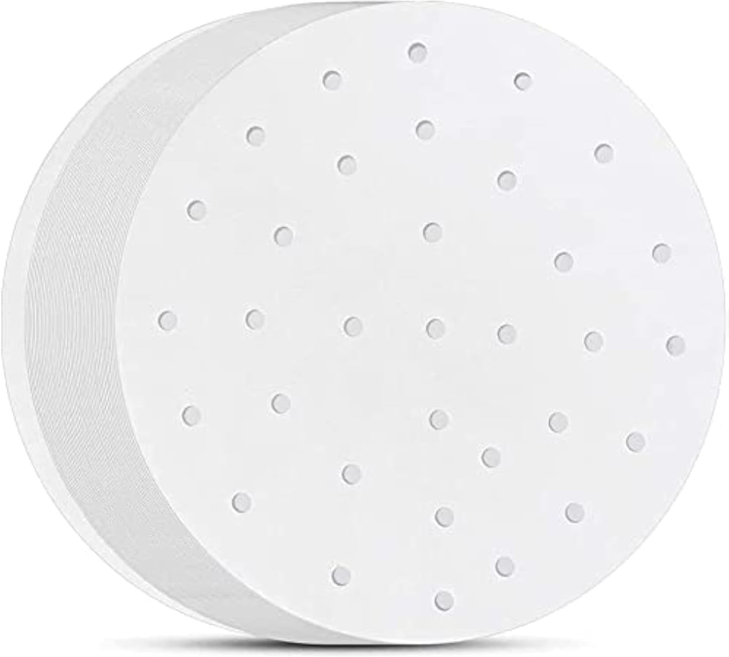 JJEAN-Air Fryer Parchment Paper 400Pcs, 4.5/5/6 Inch Parchment Paper Liners Non-Stick Perforated for Air Fryer, Bamboo Steamer Liners, Steaming Papers for Steamed Buns Dumplings (5inch-400pcs)