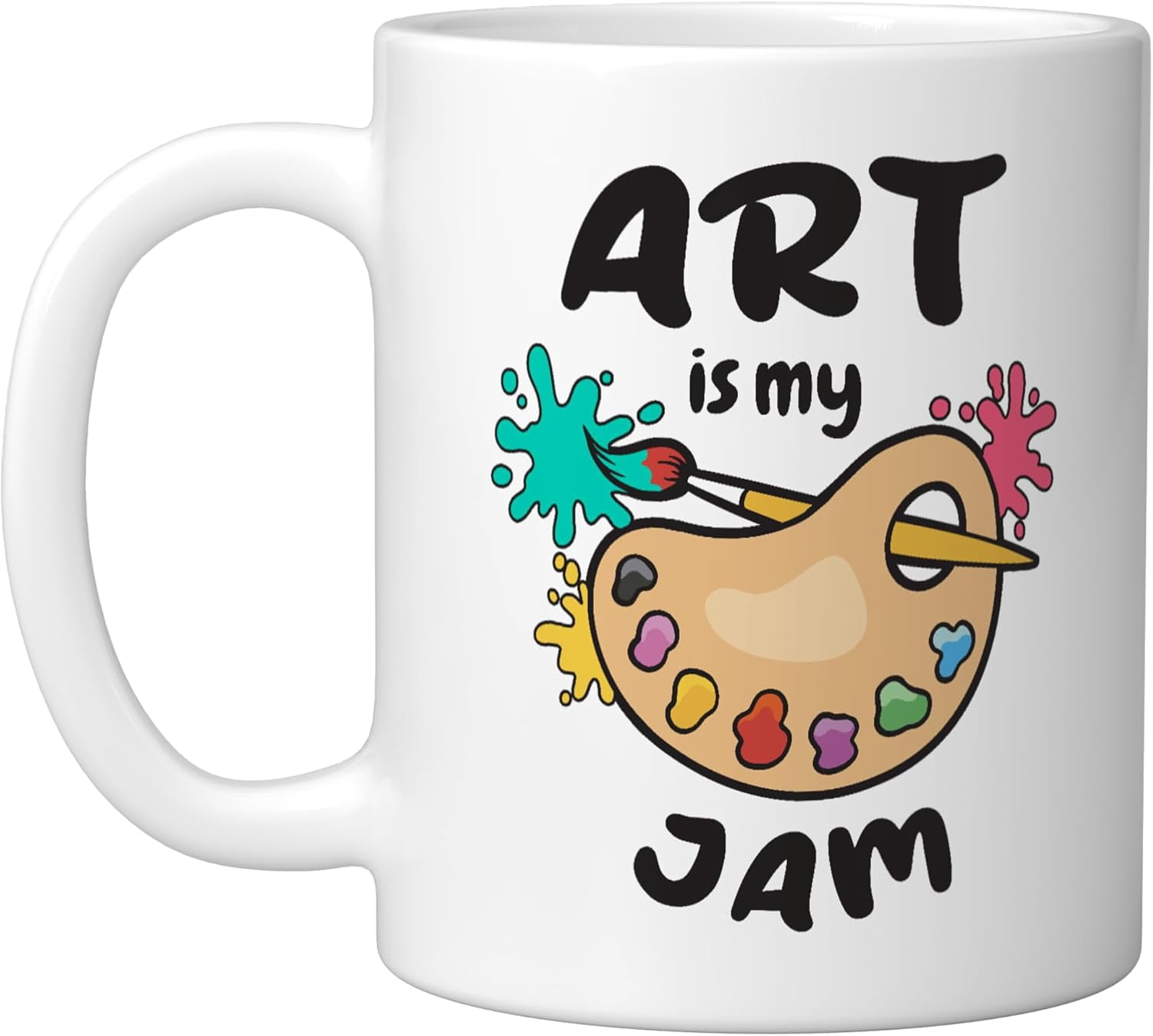 JJEAN-Art Is My Jam Brush Painter Paint Palette for Artists Ceramic Mug, White