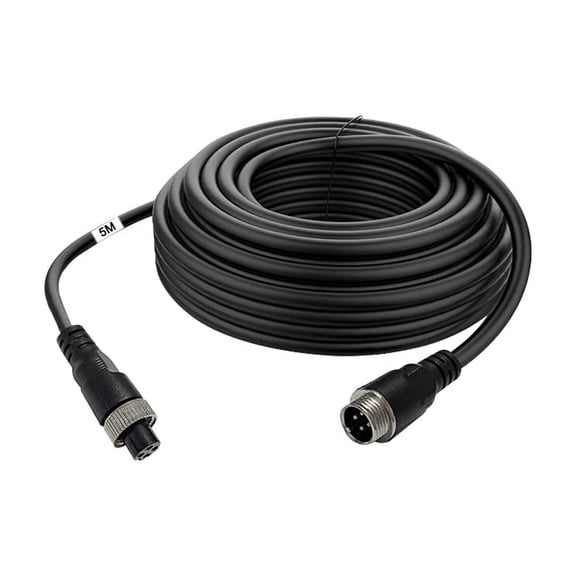 JJEAN-Auto 4-pin Aviation Video Extension Cable RV Reversing Monitor CCTV System Car Video Extension Cable (16.4FT/5M)