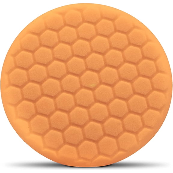 JJEAN-BUFX_102_HEX Self-Centered Hex-Logic Medium-Heavy Cut Scratch and Swirl Remover, Orange (7.5 Inch Fits 6 Inch Backing Plate)