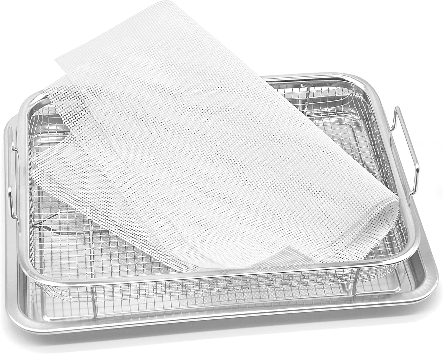 JJEAN-Baking Mats, Air Fryer Basket Silicone Liners for Oven, Non Stick, Easy Clean, Dishwasher Safe, 2 PCS (Medium)