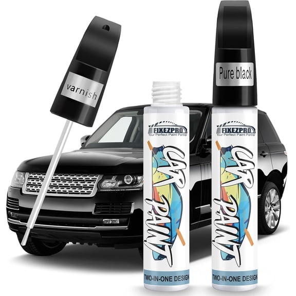 JJEAN-Black Touch Up Paint for Cars, Car Scratch Repair Pen, Color Accurate Automotive Paint with Varnish Clear Coat Pen Quick and Easy Fix Vehicles Chip Rim Scuff Repair