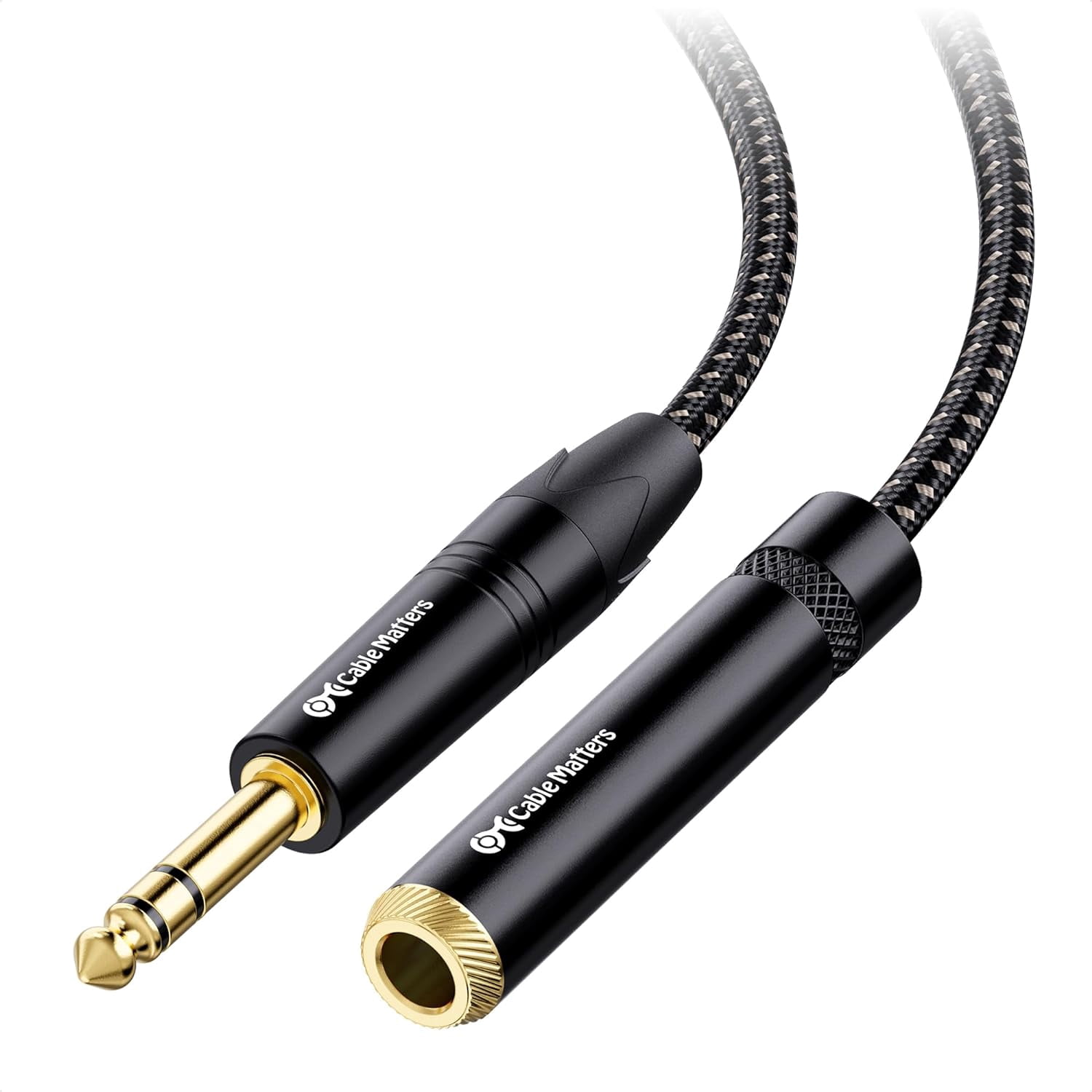 JJEAN-Braided Long 1/4 Inch Extension Cable 25 ft (1/4 TRS to 1/4 Inch Male to Female Cable)