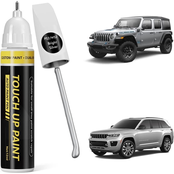 JJEAN-(Bright Silver (PS2/WS2) Car Touch Up Paint For JEEP, Car Paint Scratch Repair Kit, Quick & Easy Solution to Repair, 2 in 1 Scratch Remover Pen With Color-Matched