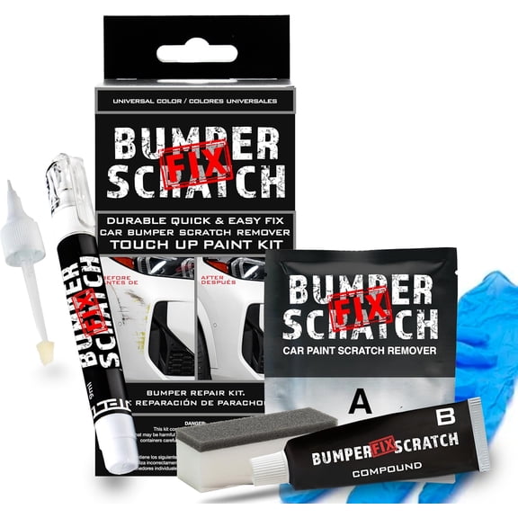 JJEAN-Bumper Scratch Fix Clear Car Scratch Remover Kit for Bumpers, Removes Paint Transfer, Scuffs & Light Scratches, Compound, Wipes & Touch-Up Pen, Works on All Paint Colors, DIY Auto Paint Repair