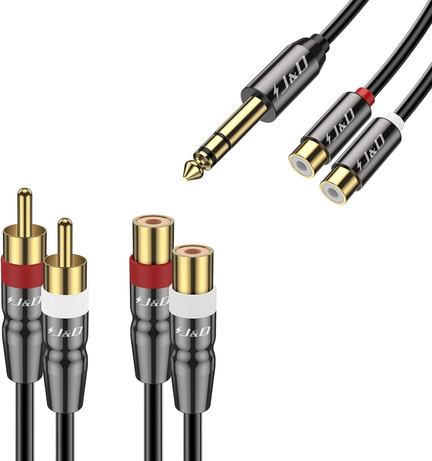 JJEAN-Bundle–2 Items: 3 Feet 2 RCA Extension Cable and 0.8 Feet 2RCA Cable