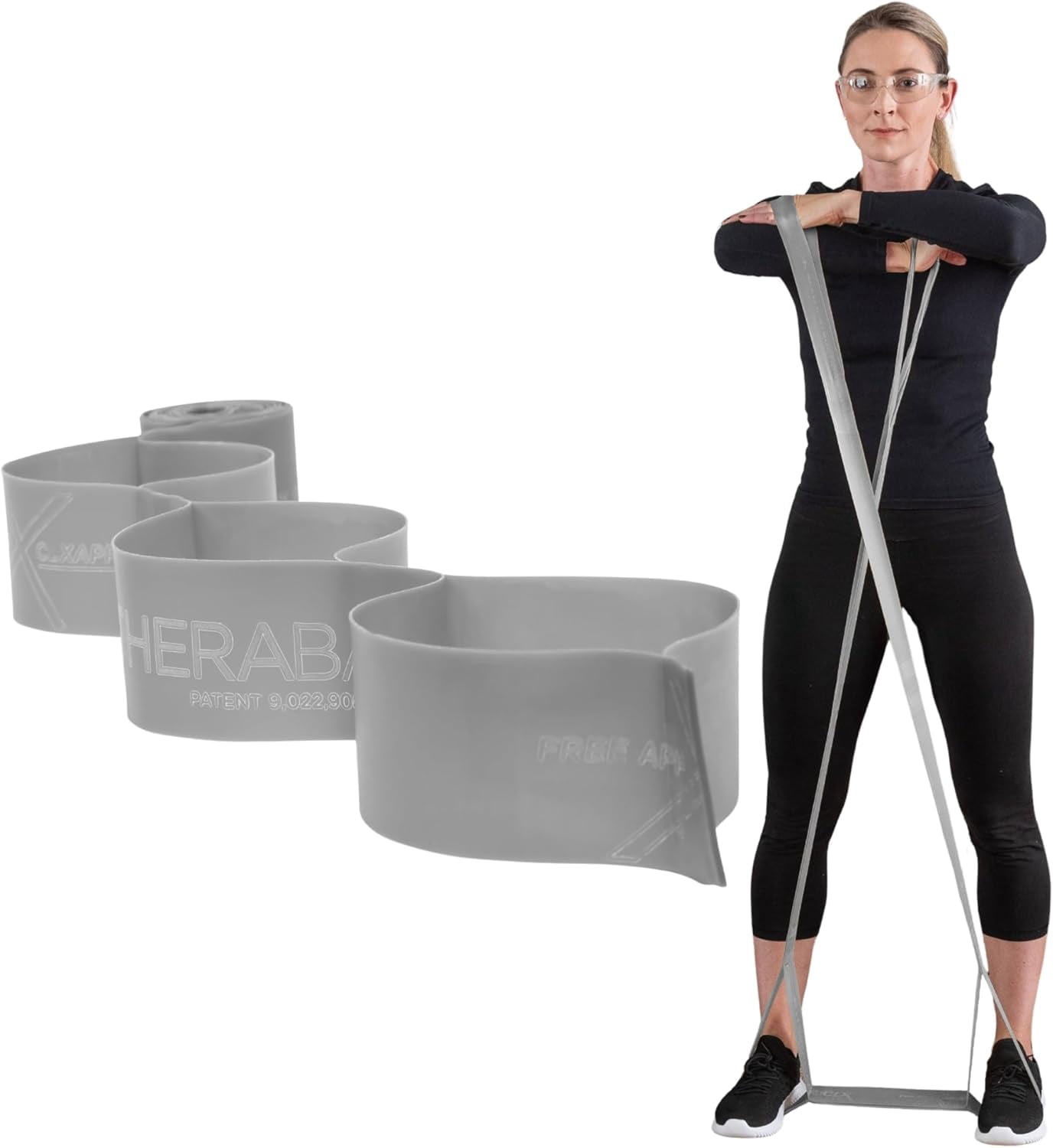 JJEAN-CLX Resistance Band with Loops, 5-Foot Non-Latex Exercise Band for Mobility, Rehab, Stretching & Home Workouts, Color-Coded Resistance Levels