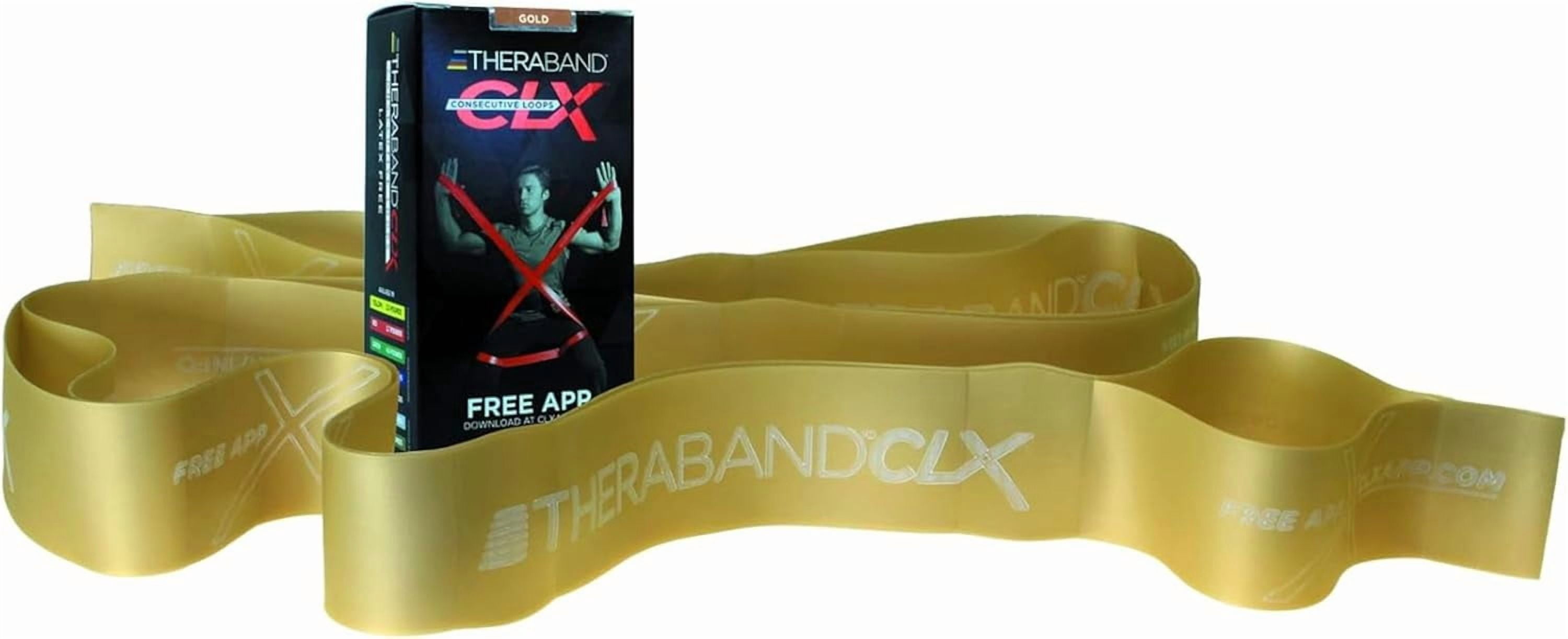 JJEAN-CLX Resistance Band with Loops, 5-Foot Non-Latex Exercise Band for Mobility, Rehab, Stretching & Home Workouts, Color-Coded Resistance Levels