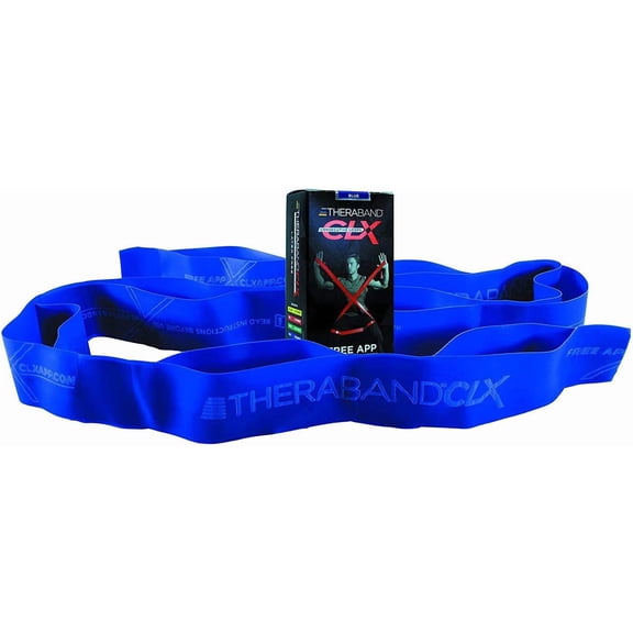 JJEAN-CLX Resistance Band with Loops, 5-Foot Non-Latex Exercise Band for Mobility, Rehab, Stretching & Home Workouts, Color-Coded Resistance Levels
