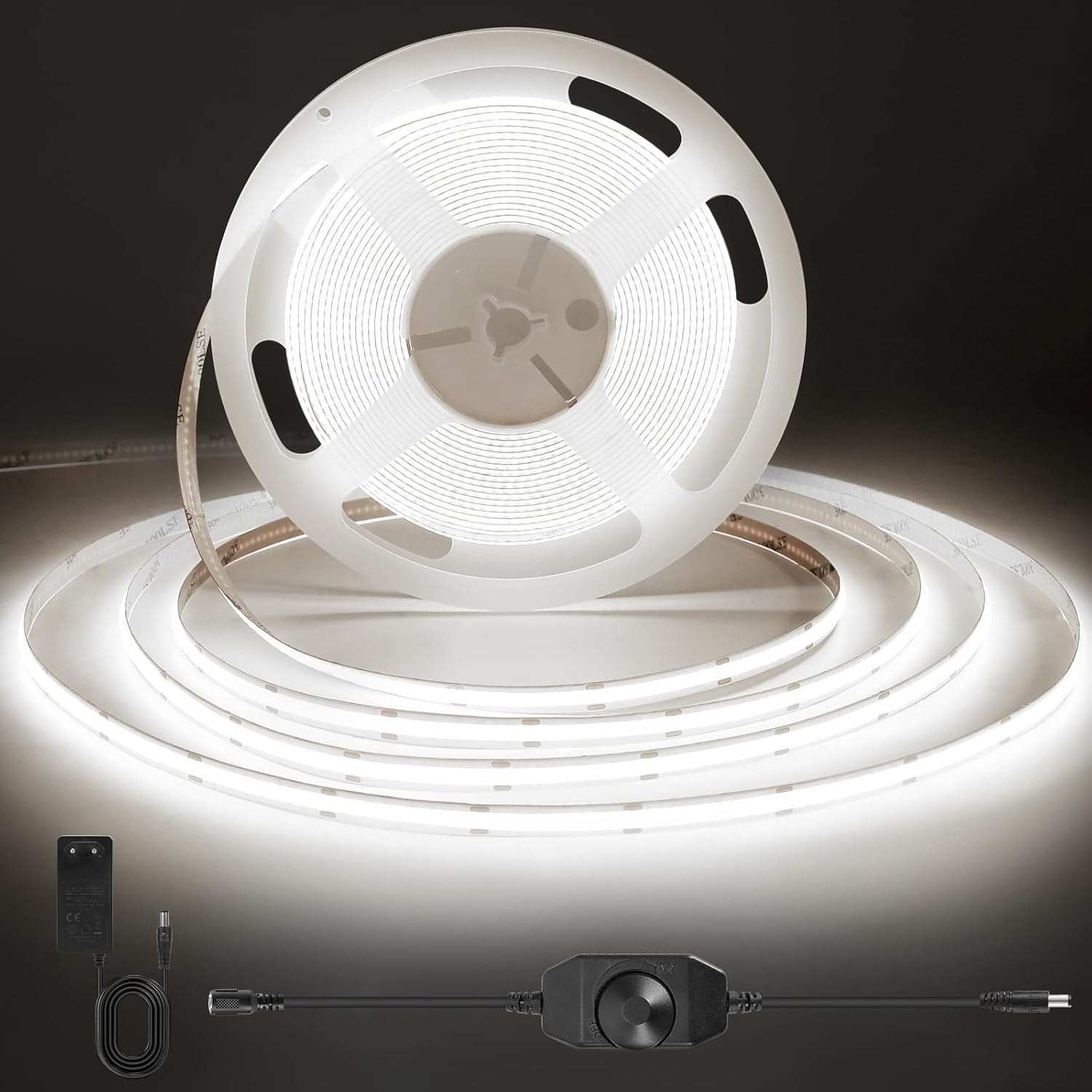 JJEAN-COB LED Strip Light 24V, Cool White 6000K LED Light Strips with ...