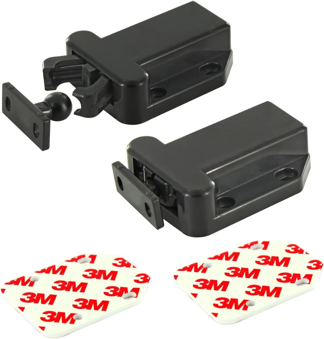 JJEAN-Cabinet latches,Push Latch, Rebound self-Locking Device, with Automatic pop-up Function Cabinet Lock, Prevent The Door from Sliding, Convenient and Practical, Easy to Install. (2 Pack)