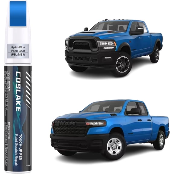 JJEAN-Car Touch Up Paint(Hydro Blue Pearl-Coat(PBJ/MBJ)) for Dodge Ram, Car Paint Scratch Repair Kit, Quick & Easy Solution to Repair, 2 in 1 Scratch Remover Pen with 2PCS Disposable Micro Applicator