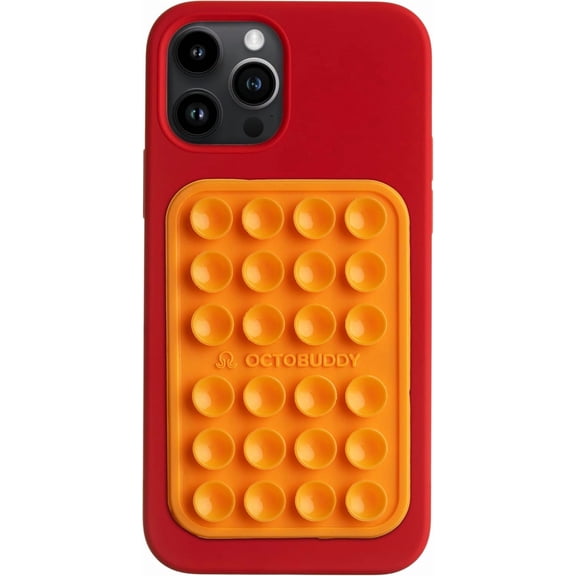 JJEAN-Classic MAX - Silicone Suction Phone Case Adhesive Mount - Hands-Free, Strong Grip Holder for Selfies and Videos - iPhone and Android Compatible - 2.6 x 3.9, Marigold