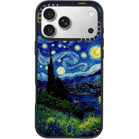 JJEAN-Clear TPU Phone Case Cover for iPhone with Design, Drop Protection, Cute Case for Girl Women (Starry Night, iPhone 17 Pro Max)