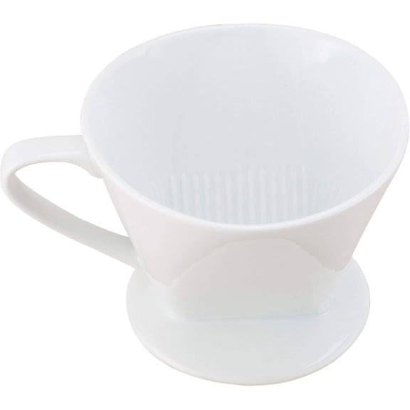 JJEAN-Coffee Filter Cone, Fine White Porcelain, Number 1-Size, Brews 1-2 Servings