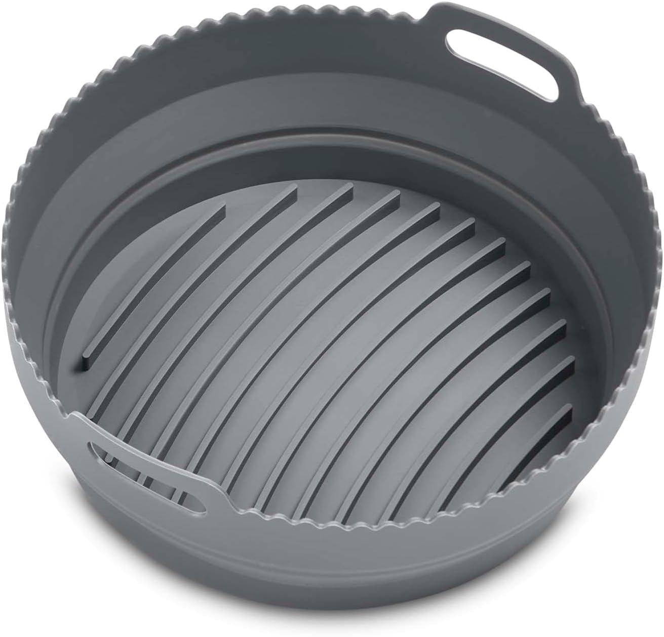 JJEAN-Collapsible Round Air Fryer Liner, Reusable, European-Grade Silicone, Fits 5 to 7-Quart Air Fryer Baskets