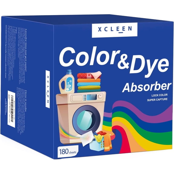 JJEAN-Color Dye Trapping for Laundry 180 Count, Fragrance Free Dye Catcher Laundry Sheets, Prevent Clothes from Smearing, Color trapping Sheets for Home Apartment or School