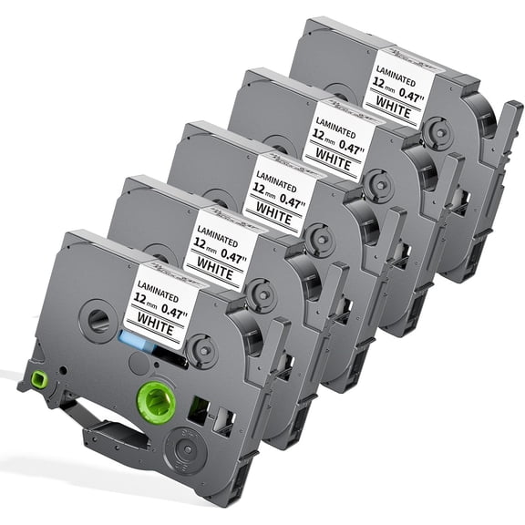 JJEAN-Colorty Replace for Brother P-Touch Label Tape Tze 12mm 0.47 Laminated White TZe-231 Ptouch Label Maker Refills AZe TZ Tape for PT-D210 PTD220 D200 H110 H110BP Labelmaker, 1/2"(12 mm) x 23ft, 5