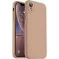 thumbnail image 1 of JJEAN-Compatible with iPhone XR Case, Upgraded Liquid Silicone with [Flat Edges] [Camera Protection] [Soft Anti-Scratch Microfiber Lining] Phone Case for iPhone 10 XR 6.1 inch - Light Brown, 1 of 4