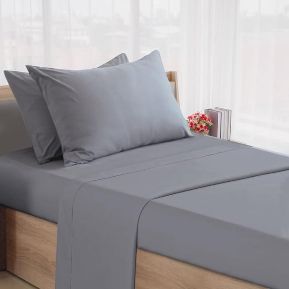 JJEAN-Cot Sheets 30" x 75" x 9", 4 Piece Cot Sheet Set, Cot Size Fitted Sheets with Narrow Twin/Camp Bunk/Rvs Bunk/Guest Beds/Trifold Mattress, Grey