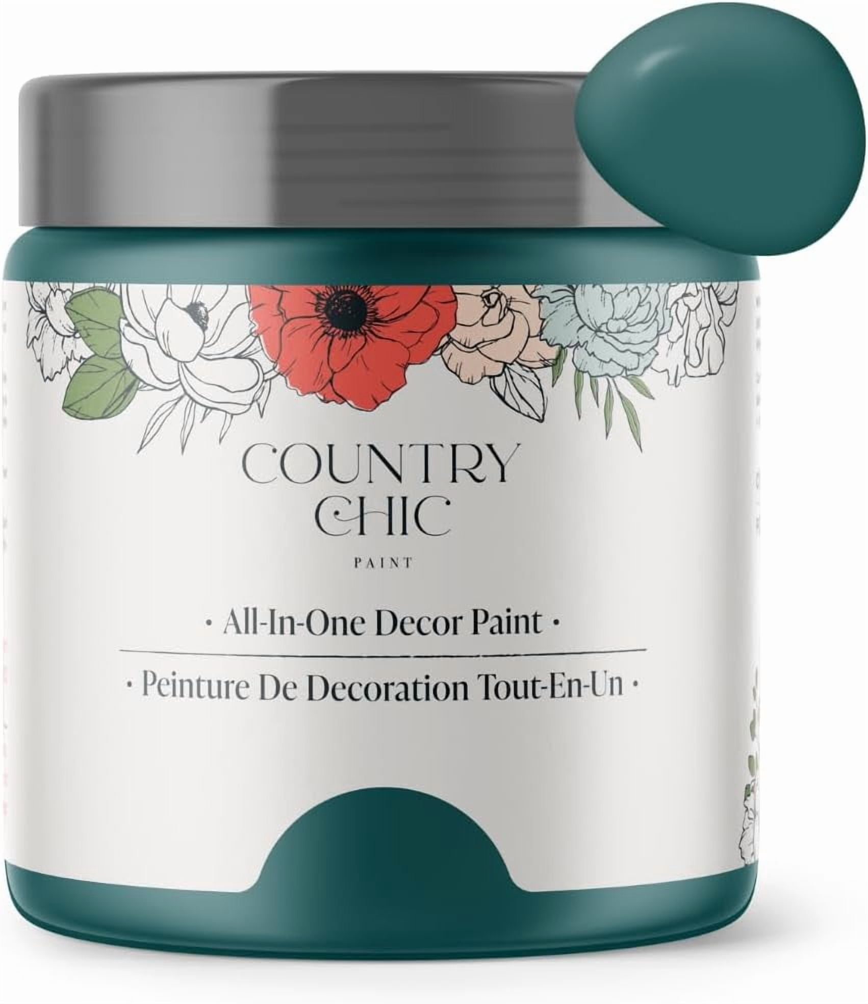 JJEAN-Country Chic All-in-One Chalk Paint for Furniture, Cabinets, Home Decor, Eco-Friendly, Matte Finish, Built-In Primer & Top Coat for Wood, Metal - Aurora (Teal Blue) - Sample (4 oz)
