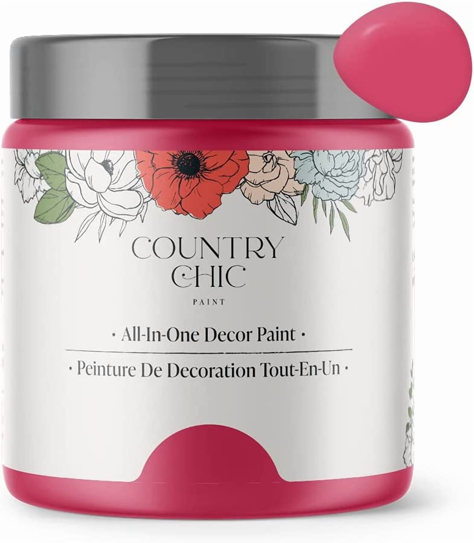 JJEAN-Country Chic All-in-One Chalk Paint for Furniture, Cabinets, Home Decor, Eco-Friendly, Matte Finish, Built-In Primer & Top Coat for Wood, Metal - Raspberry Sorbet (Pink) - 4 oz (118 ml)