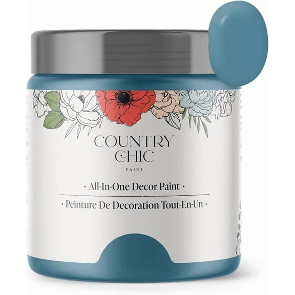JJEAN-Country Chic All-in-One Chalk Paint for Furniture, Cabinets, Home Decor, Eco-Friendly, Matte Finish, Built-In Primer & Top Coat for Wood, Metal - Tide Pool (Blue) - 4 oz (118 ml)