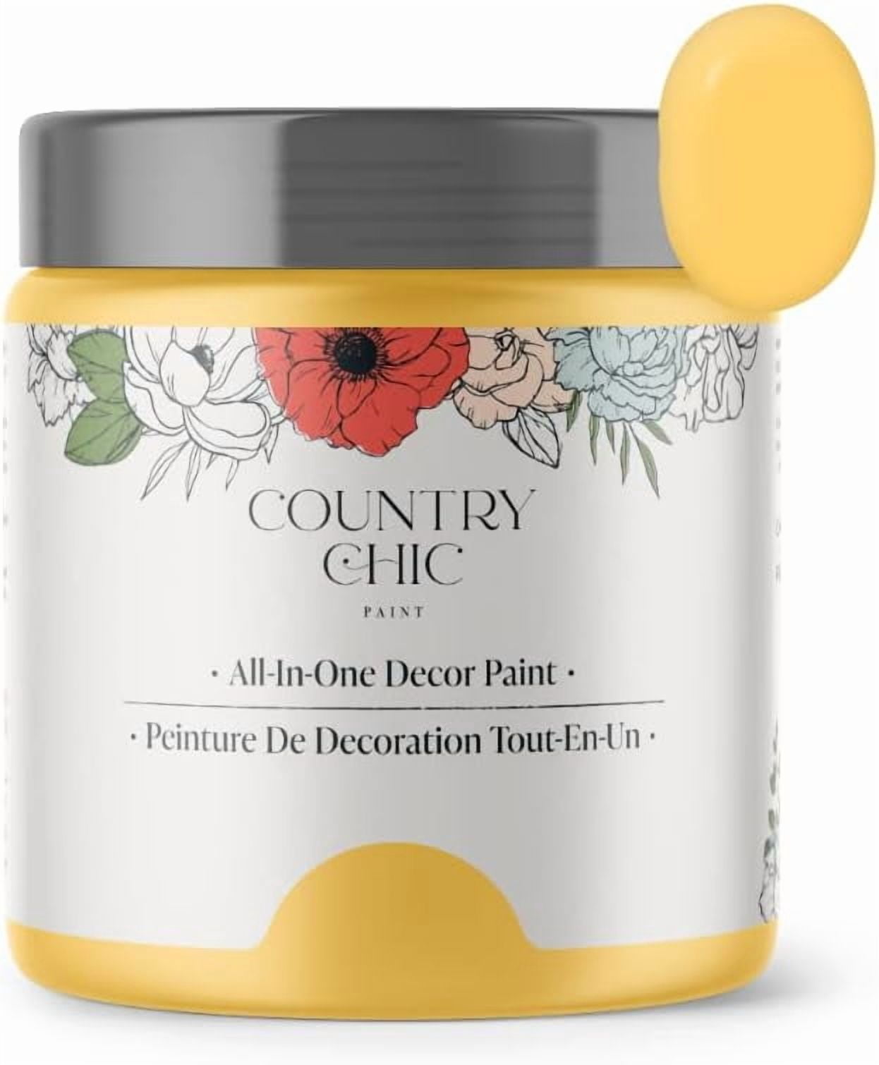 JJEAN-Country Chic All-in-One Chalk Paint for Furniture, Cabinets, Home Decor, Eco-Friendly, Matte Finish, Built-In Primer & Top Coat for Wood, Metal - Yellow Wellies (Yellow) - 4 oz (118 ml)