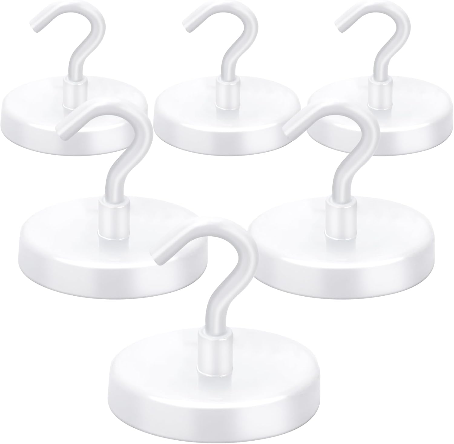 JJEAN-Cruise Essentials, 170Lbs Cruise Door Magnets, White Magnet Hooks for Cruise Cabin Strong Magnetic Hooks for Hanging, Refrigerator, Celling -6 Pack