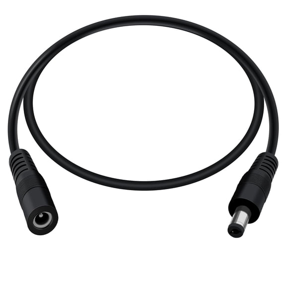 JJEAN-DC Power Extension Cable 12V 24V DC 5.5 x 2.1mm Jack Plug Extension Lead Male to Female for Router, LED Strip, Security Camera, CCTV IP, DVR and More Devices (Black, 9.8 ft / 3 m)