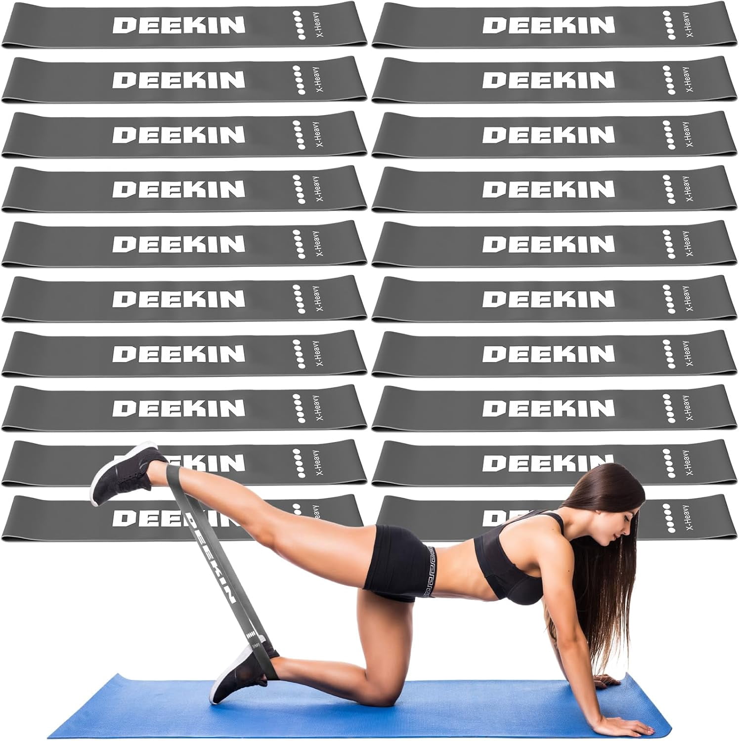JJEAN-DEEKIN 20 Pcs Resistance Bands Bulk Loop Resistance Exercise Bands for Working Out Stretch Yoga Starter Set Elastic Exercise Fitness Band Equipment for Home Fitness, Gym, Yoga
