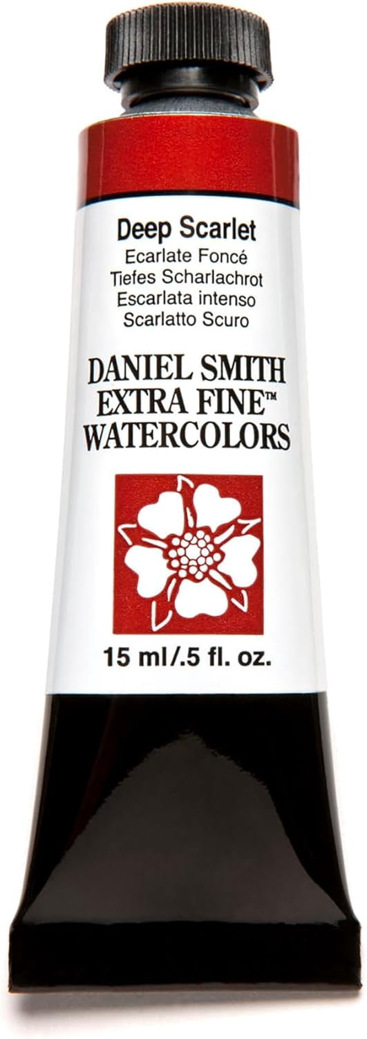 JJEAN-Daniel Smith Extra Fine Watercolor Paint, 15ml Tube, Deep Scarlet, 284600033, 0.5 Fl Oz (Pack of 1)