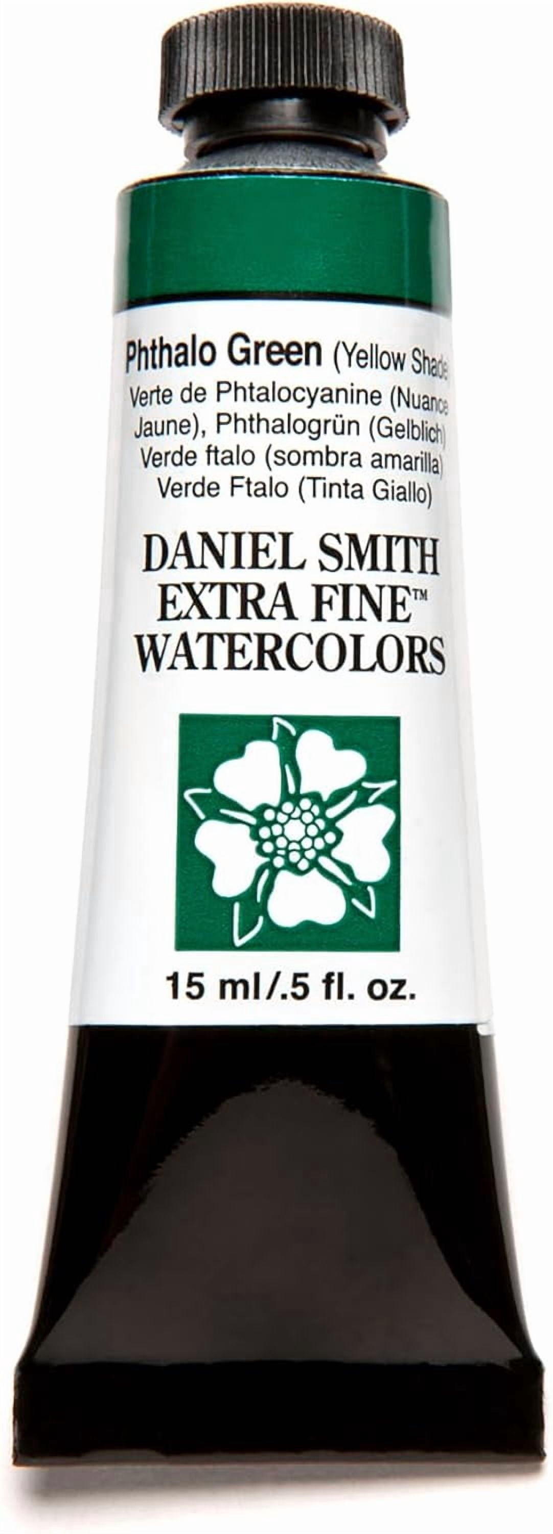 JJEAN-Daniel Smith Extra Fine Watercolor Paint, 15ml Tube, Phthalo Green (Yellow Shade), 284600079, 0.5 Fl Oz (Pack of 1)
