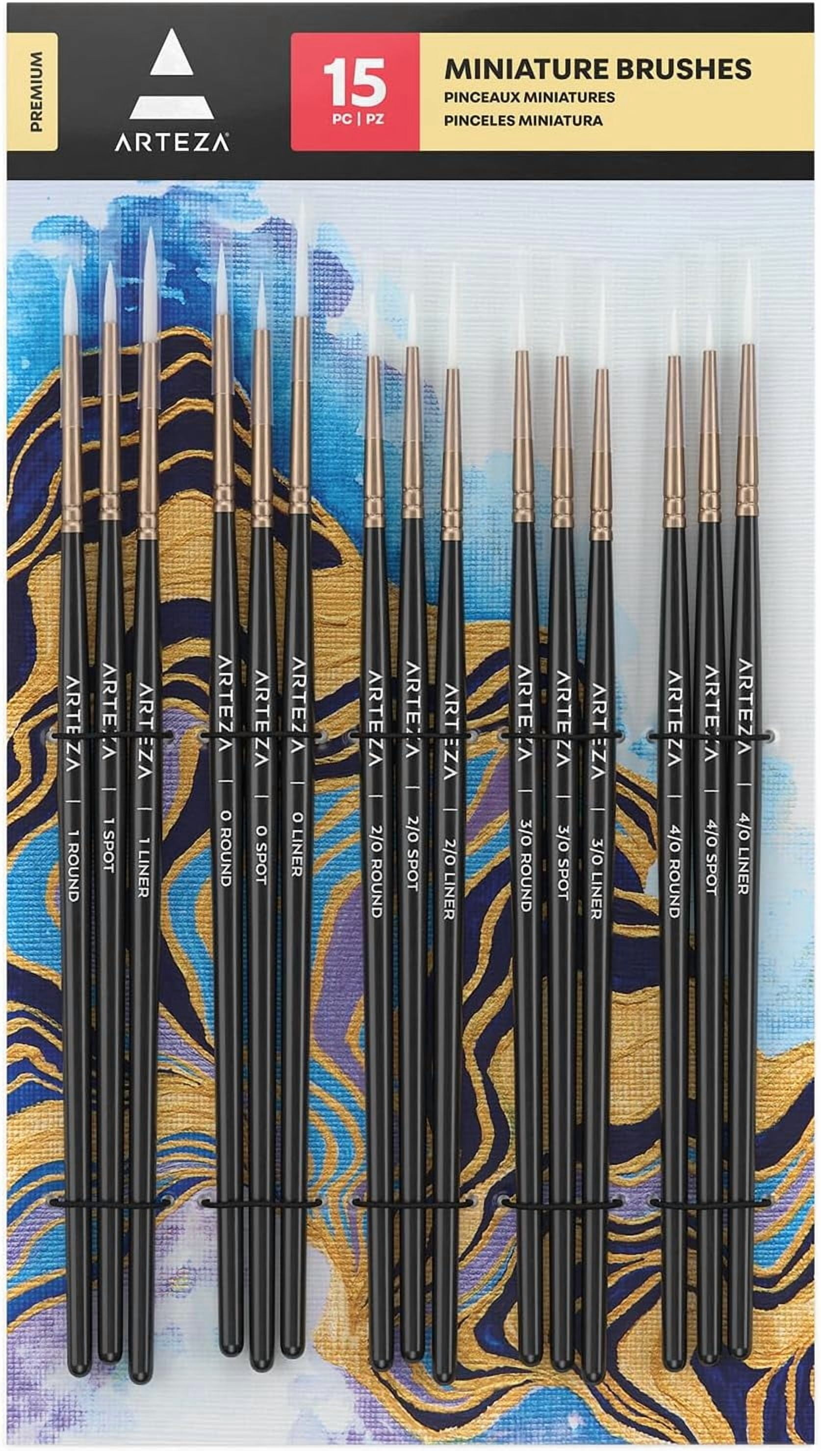 JJEAN-Detail Paint Brushes, Set of 15, Fine Detail Brush Set for Miniature Models and Canvases