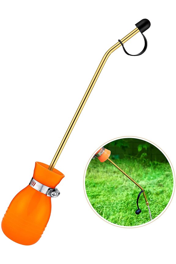 -Diatomaceous Earth Powder Duster Bulb Duster Sprayer 4.6 oz with Long Copper Garden Powder Applicator Dispenser for Organic Gardening Agricultural Supplies(Orange)
