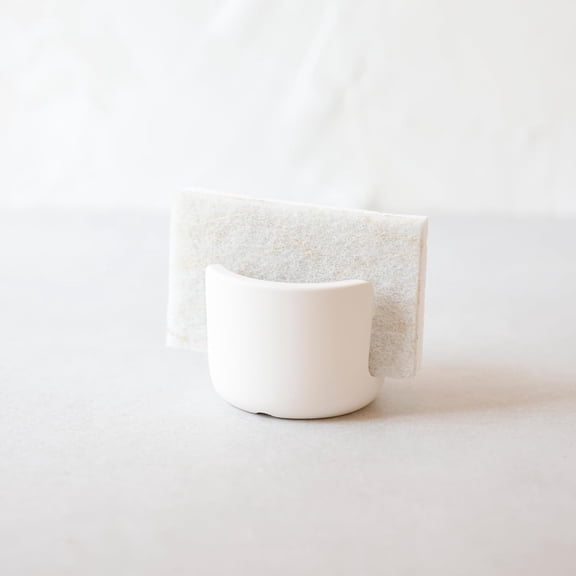 JJEAN-Diatomaceous Earth Sponge Holder - Drying Rack, Absorbent Stone Kitchen Sink Organizer, Beige (Small)