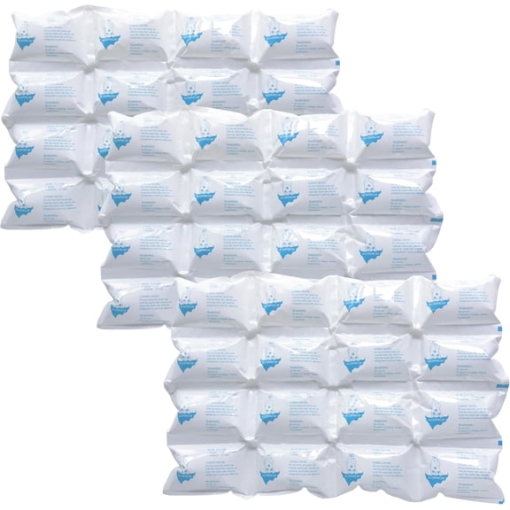 JJEAN-Dry Ice Packs for Shipping | 24+ Hour Long Lasting Cold Ice Pack for Coolers | 3 Sheets - 48 Cells | Paquetes de Hielo Seco | Reusable Gel Freezer Block Bricks for Food