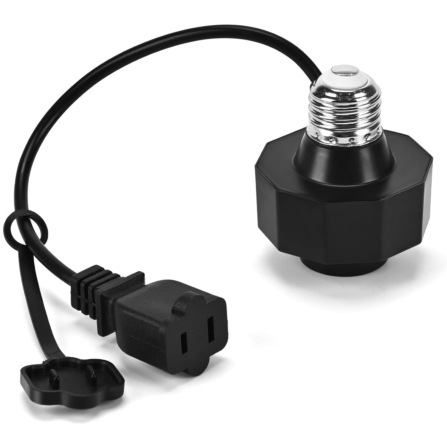 JJEAN-E26 Socket to AC Outlet Power Adapter, 2-Prong Plug Light Socket ...