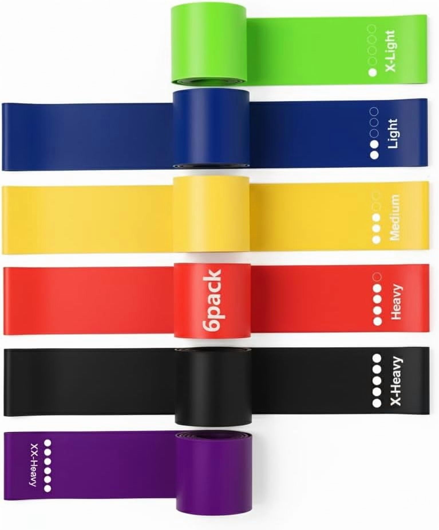 JJEAN-Elastic Resistance Bands, 6-Level Adjustable Exercise Bands for Full Body Training, Portable & Lightweight Fitness Bands for Home, Travel, Workout