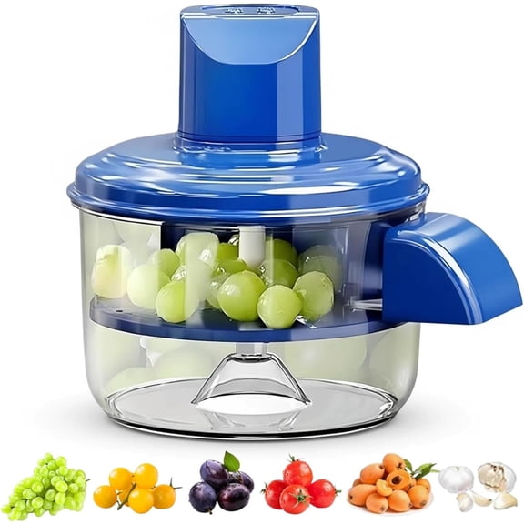 JJEAN-Electric Grape Peeling Machine, Automatic Fruit Peeler for Cherry Tomato, Plum and Small Fruits, Cordless Rechargeable Kitchen Tool for Home Use, Easy Cleaning Design (Blue)