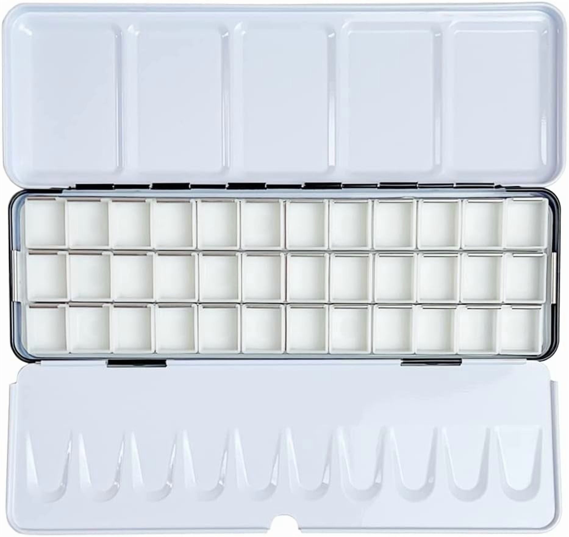 JJEAN-Empty Watercolor Palette Paint Case - Medium Watercolor Tin Metal Box Tin with 36 Half Pans