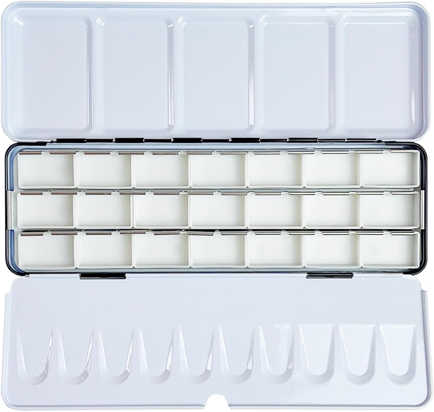JJEAN-Empty Watercolor Palette Paint Tin with 21Pcs Watercolor Full Pans